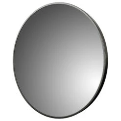 Foremost Reflections 32" Round Wall Mirror, Brushed Black