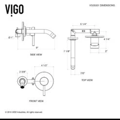 VIGO Olus Single Handle Wall Mount Bathroom Faucet, Brushed Nickel -Warm Bathroom 50212dfc0e96ec38 8898 w800 h800 b0 p0