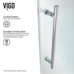 VIGO 64x74 Elan Frameless Sliding Shower Door, Stainless Steel 23 VIGO 64x74 Elan Frameless Sliding Shower Door, Stainless Steel -Warm Bathroom 50610de90f5a46cf 7221 w800 h800 b0 p0