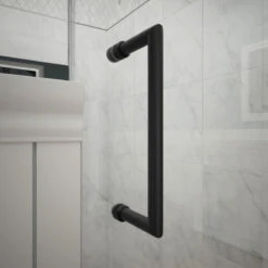DreamLine Unidoor Plus 58 1/2 - 59"W Frameless Hinged Shower Door In Satin Black -Warm Bathroom 50d108560fcebac9 9902 w800 h800 b0 p0