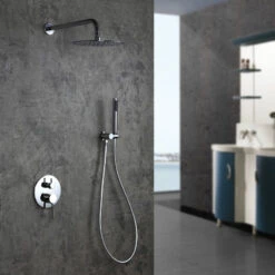 Modern Rain Shower System With Round Rainfall Shower Head Handheld Shower Set, C 7 Modern Rain Shower System With Round Rainfall Shower Head Handheld Shower Set, C -Warm Bathroom 50e140660d1e2779 9335 w800 h800 b0 p0