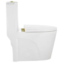 St. Tropez Elongated Toilet, Dual Flush, Glossy White With Gold Hardware -Warm Bathroom 51718da303583a70 8357 w800 h800 b1 p0