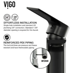 VIGO Paloma Single Hole Bathroom Sink Faucet, Matte Black -Warm Bathroom 51c11aef0f59e1f2 2883 w800 h800 b1 p0