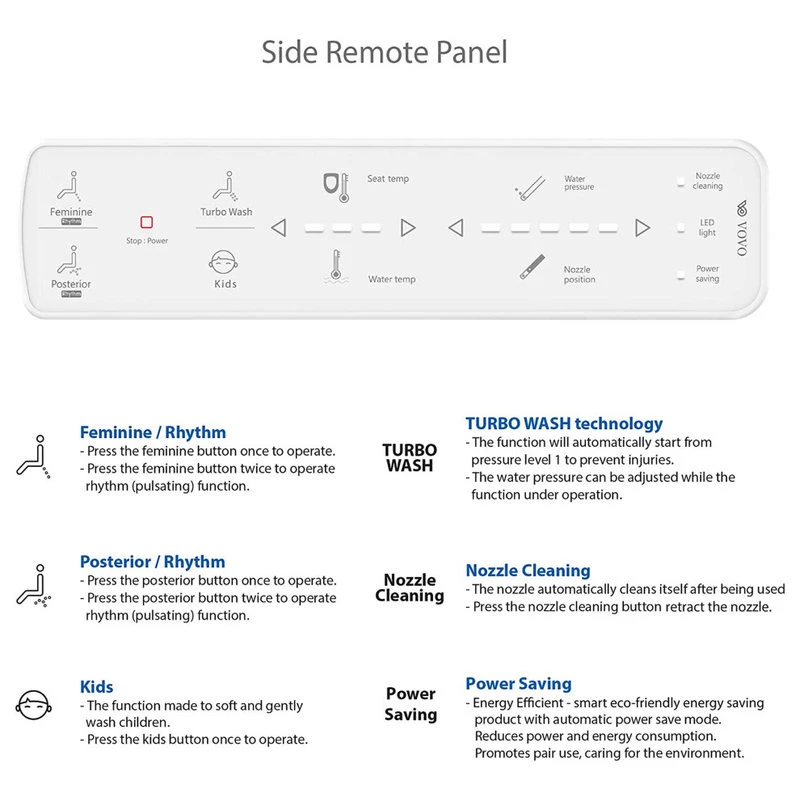 VOVO Stylement Electric Bidet Toilet Seat For Kids 6 VOVO Stylement Electric Bidet Toilet Seat For Kids - Image 6