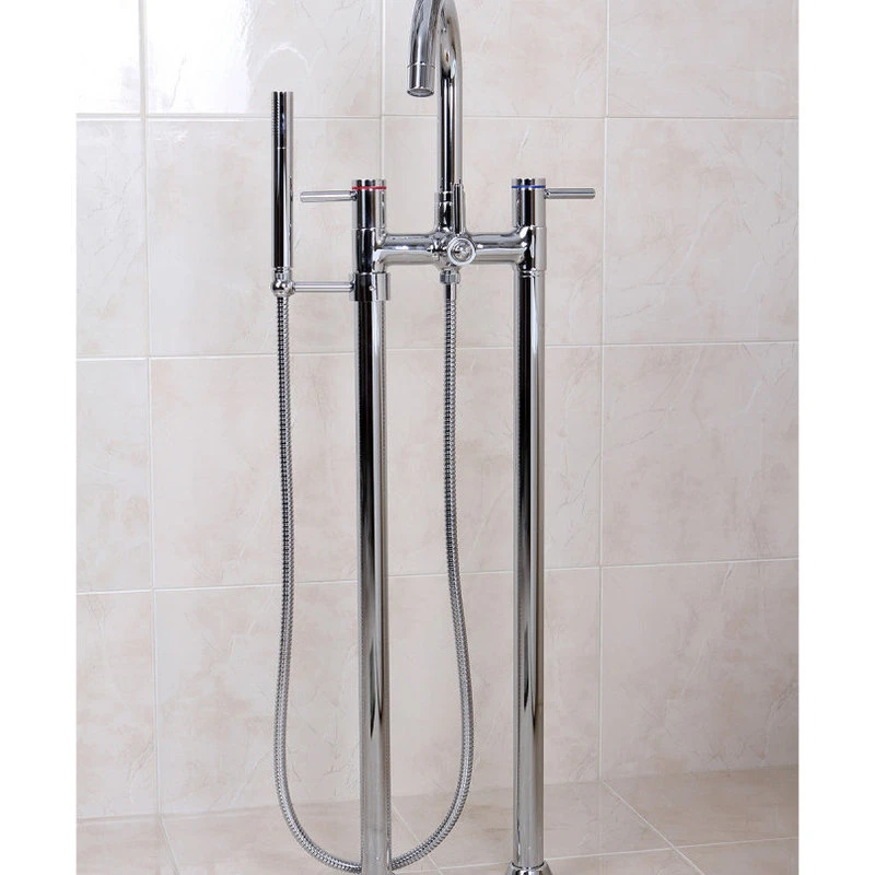 Kingston Brass Freestanding Tub Faucet With Hand Shower, Polished Chrome 2 Kingston Brass Freestanding Tub Faucet With Hand Shower, Polished Chrome - Image 2