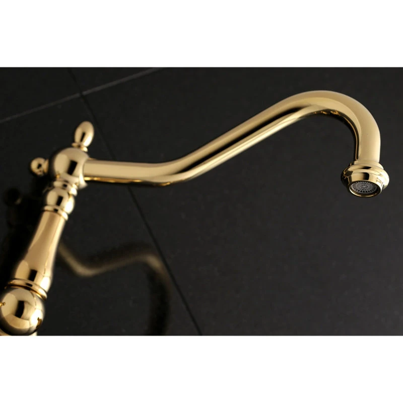 Kingston Brass Wall Mount Tub Faucet, Polished Brass 4 Kingston Brass Wall Mount Tub Faucet, Polished Brass - Image 4