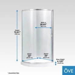 Ove Decors Breeze 34 Shower Kit, Frosted Glass Panels And Base, Satin Nickel 17 Ove Decors Breeze 34 Shower Kit, Frosted Glass Panels And Base, Satin Nickel -Warm Bathroom 5291504e0239e818 3420 w800 h800 b0 p0