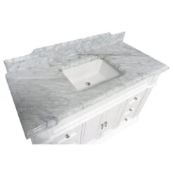 Elizabeth 48" Bathroom Vanity, White, Carrara Marble 12 Elizabeth 48" Bathroom Vanity, White, Carrara Marble -Warm Bathroom 52c1d20d019e8967 0205 w800 h800 b1 p0