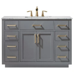 Ivy Gray Bathroom Vanity Set, 48", Without Mirror