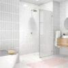 78"x32" Frameless Shower Door Single Fixed Panel, Satin Brass