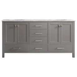 Gela Single Vanity, Gray, 72", Without Mirror