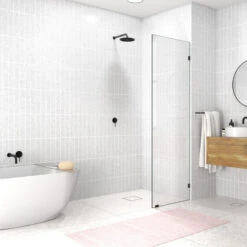 78"x21" Frameless Shower Door Single Fixed Panel, Matte Black 11 78"x21" Frameless Shower Door Single Fixed Panel, Matte Black -Warm Bathroom 53b1a02500521dd0 0977 w800 h800 b0 p0