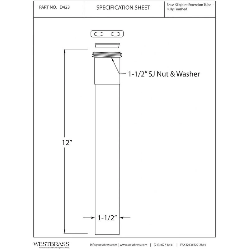 1.5" Od X 12" Slip Joint Extension Tube In Powder Coated Flat Black 2 1.5" Od X 12" Slip Joint Extension Tube In Powder Coated Flat Black - Image 2