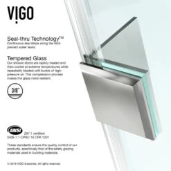 VIGO Piedmont 34"x34" Frameless Neo-Angle 3/8" Shower, Without Base, Brushed Nic -Warm Bathroom 557162a20f5b3f79 9461 w800 h800 b0 p0