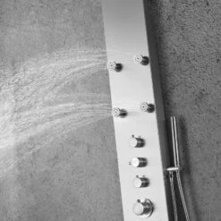 ANZZI Fontan 64" Full Body Shower Panel With Heavy Rain Shower, Nickel -Warm Bathroom 559197370e96084c 9135 w800 h800 b0 p0