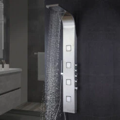 Luxier 59" Shower Panel System With Rainfall Waterfall Shower Head Hand Shower -Warm Bathroom 5591b5aa02181787 7195 w800 h800 b0 p0