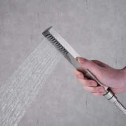 Single Handle Floor Mounted Freestanding Tub Filler With Hand Shower, Brushed Ni -Warm Bathroom 55a10413030742fe 7658 w800 h800 b0 p0