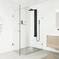 VIGO Bowery Square Spray Head Shower System With Tub Filler, Matte Black -Warm Bathroom 56e127970025035b 9028 w800 h800 b0 p0