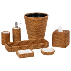 La Jolla Rattan Rectangular Soap Dish, Honey Brown -Warm Bathroom 579112fb0e94c4a0 6512 w800 h800 b1 p0