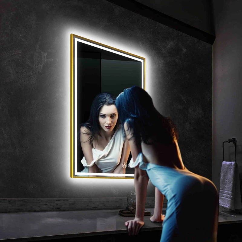 Fogless, Dimmable, Color Temperature Adjustable LED Mirror, Brush Gold, 24x36 10 Fogless, Dimmable, Color Temperature Adjustable LED Mirror, Brush Gold, 24x36 - Image 10