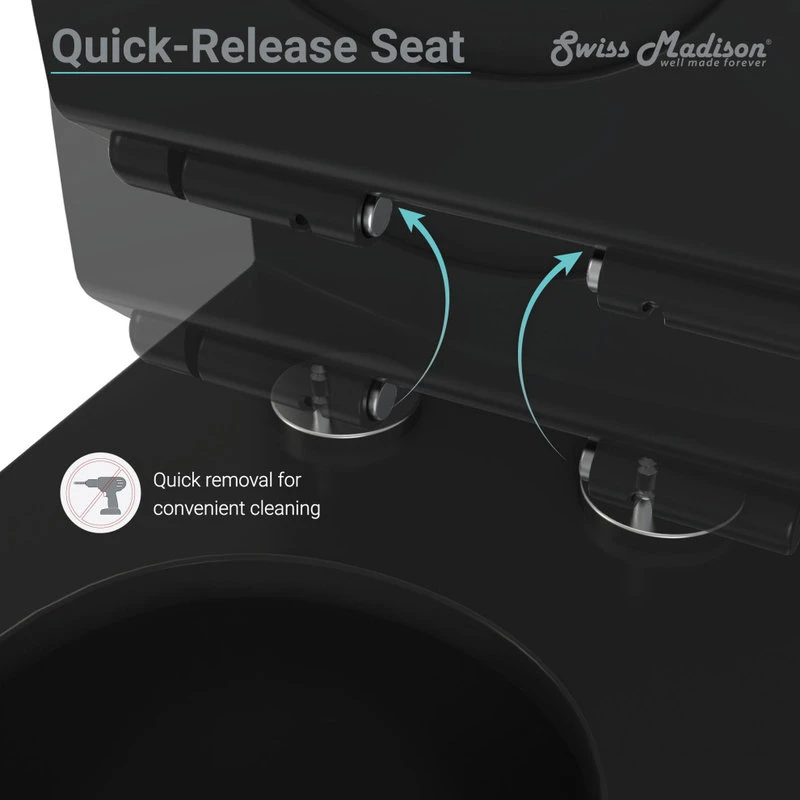 Virage One Piece Elongated Dual Flush Toilet 0.8/1.28 Gpf, Matte Black 9 Virage One Piece Elongated Dual Flush Toilet 0.8/1.28 Gpf, Matte Black - Image 9