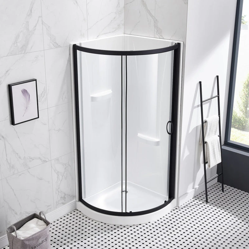 Ove Decors Breeze 32 Shower Kit, Clear Glass Walls And Base, Black 6 Ove Decors Breeze 32 Shower Kit, Clear Glass Walls And Base, Black - Image 6