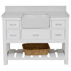 Charlotte 48" Single Bathroom Vanity In White With Quartz Top -Warm Bathroom 59b1780001e0a765 2508 w800 h800 b1 p0