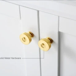 Audrey Vanity Set, White, 48", Gold Hardware, No Mirror 25 Audrey Vanity Set, White, 48", Gold Hardware, No Mirror -Warm Bathroom 5a114e3e03ef6c03 3886 w800 h800 b0 p0