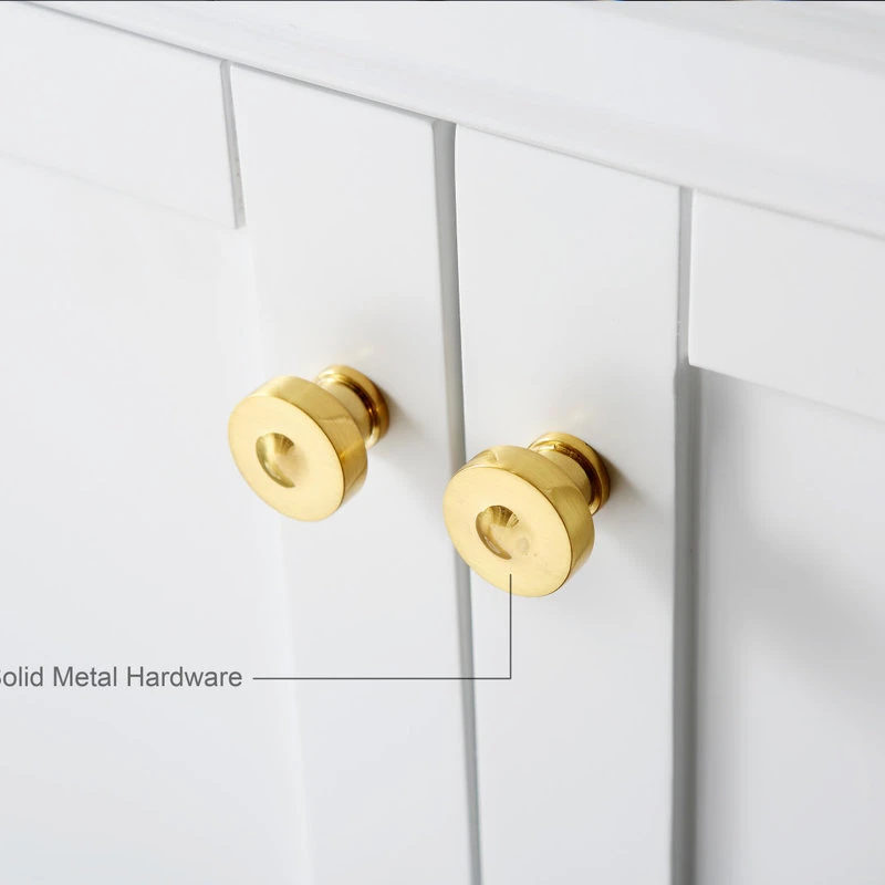 Audrey Vanity Set, White, 48", Gold Hardware, No Mirror 10 Audrey Vanity Set, White, 48", Gold Hardware, No Mirror - Image 10