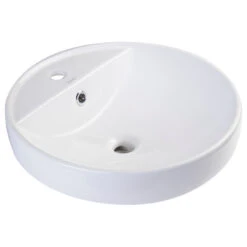 EAGO Round Ceramic Above Mount Bathroom Basin Vessel Sink BA141