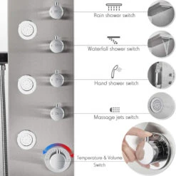 American Imaginations Rectangle Wall Mount Stainless Steel Shower Panel In Brushed Stainless Steel -Warm Bathroom 5a315f4200dbaea5 1916 w800 h800 b0 p0