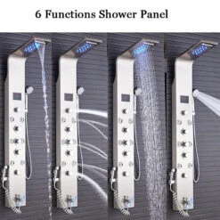 6 Stage Stainless Steel LED Shower Column With Massage Jets, Brushed Nickel 11 6 Stage Stainless Steel LED Shower Column With Massage Jets, Brushed Nickel -Warm Bathroom 5b01b90b0d91ca22 3476 w800 h800 b0 p0