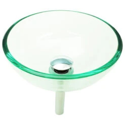 11 5/8" Tempered Glass Vessel Sink With Drain And Clear Mini Bowl Sink -Warm Bathroom 5bb1fc0e0c195846 7680 w800 h800 b1 p0