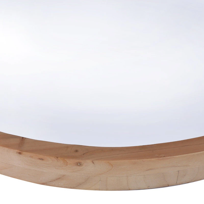 22" Round Wood Wall Mirror, Large, Natural Brown 5 22" Round Wood Wall Mirror, Large, Natural Brown - Image 5