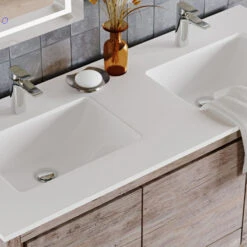 Esconde Bath Vanity, Natural Wood, 48", Double Sink, Freestanding -Warm Bathroom 5c61e79703c74329 8160 w800 h800 b0 p0