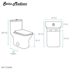 Carre One Piece Square Toilet Dual Flush, Matte Black, 0.8/1.28 Gpf -Warm Bathroom 5ce142d100f6d728 6113 w800 h800 b1 p0