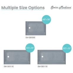 Voltaire 48 X36" Single-Threshold, Left Drain, Shower Base, Gray -Warm Bathroom 5d012b2d0f7f3d5c 5409 w800 h800 b1 p0