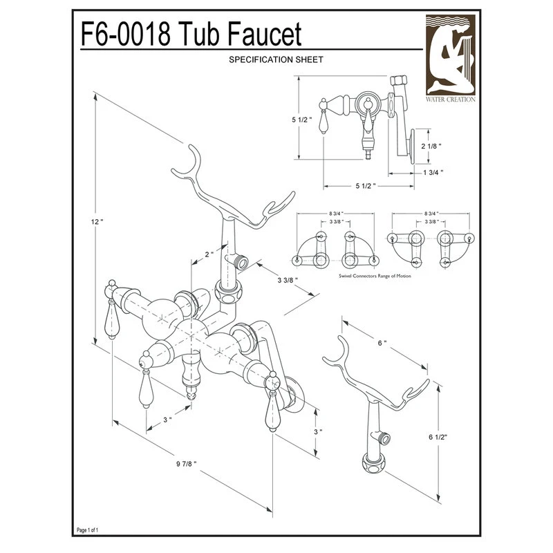 Vintage Classic Wall Mount Tub Faucet With Handshower, Oil Rubbed Bronze Finish 3 Vintage Classic Wall Mount Tub Faucet With Handshower, Oil Rubbed Bronze Finish - Image 3