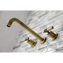 KS8023ML Two-Handle Wall Mount Tub Faucet, Antique Brass -Warm Bathroom 5d5133e0013fbc30 0775 w800 h800 b0 p0