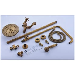 Bronze Rainfall Shower Mixer Faucet Wall Mounted System With Handshower, B-01 -Warm Bathroom 5ea1acdc01e1f0d0 7310 w800 h800 b0 p0