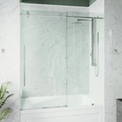 VIGO Elan Frameless Sliding Bathtub Door In Chrome