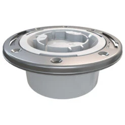 Oatey Fast Set 4 In. Hub Toilet Flange With Test Cap And Stainless Steel Ring, P