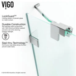 VIGO Pirouette Frameless Shower Door, 42", Chrome 24 VIGO Pirouette Frameless Shower Door, 42", Chrome -Warm Bathroom 5f613c060f5a4bce 9284 w800 h800 b1 p0