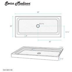 Voltaire 60"x30" Single-Threshold, Center Drain, Shower Base, Gray 17 Voltaire 60"x30" Single-Threshold, Center Drain, Shower Base, Gray -Warm Bathroom 5f710c3e0f7f3bca 5954 w800 h800 b1 p0