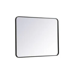 Elegant Decor Evermore 27x36" Soft Corner Metal Rectangular Mirror In Black -Warm Bathroom 5f7165a9036a2f09 6963 w800 h800 b1 p0