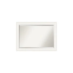 Ridge White Beveled Bathroom Wall Mirror - 41.5 X 29.5 In.