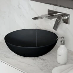 Classe 16" Color Ceramic Sink In Matte Black