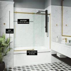 VIGO Luca Sliding Frameless Tub Door With RollerDisk Technology -Warm Bathroom 60b14ab101812af2 4206 w800 h800 b0 p0