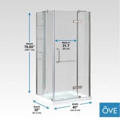 Ove Decors Savannah 40"x32" 10 Mm Shower Kit Satin Nickel -Warm Bathroom 60b1cc280239eeed 9141 w800 h800 b0 p0