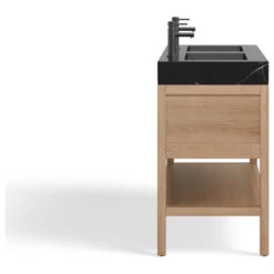 The Shoji Bathroom Vanity, Double Sink, 48", Whitewash Oak, Freestanding -Warm Bathroom 615125b303d04015 2587 w800 h800 b1 p0